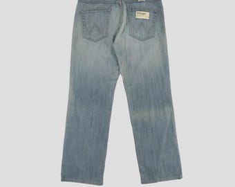 Größe 33 Wrangler Faded Blue Denim Jeans Wrangler Stone Washed Jeans