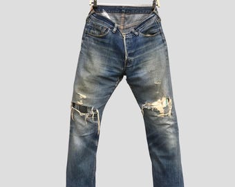 Vintage 90s Levi's 702xx Selvedge Buckle Back Denim Jeans Levis
