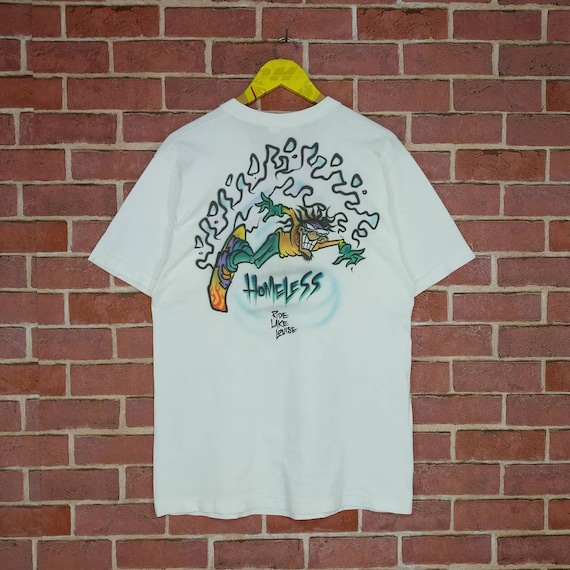 Vintage 90s Gravity Graphics Homeless Nice Design Promo T-shirt