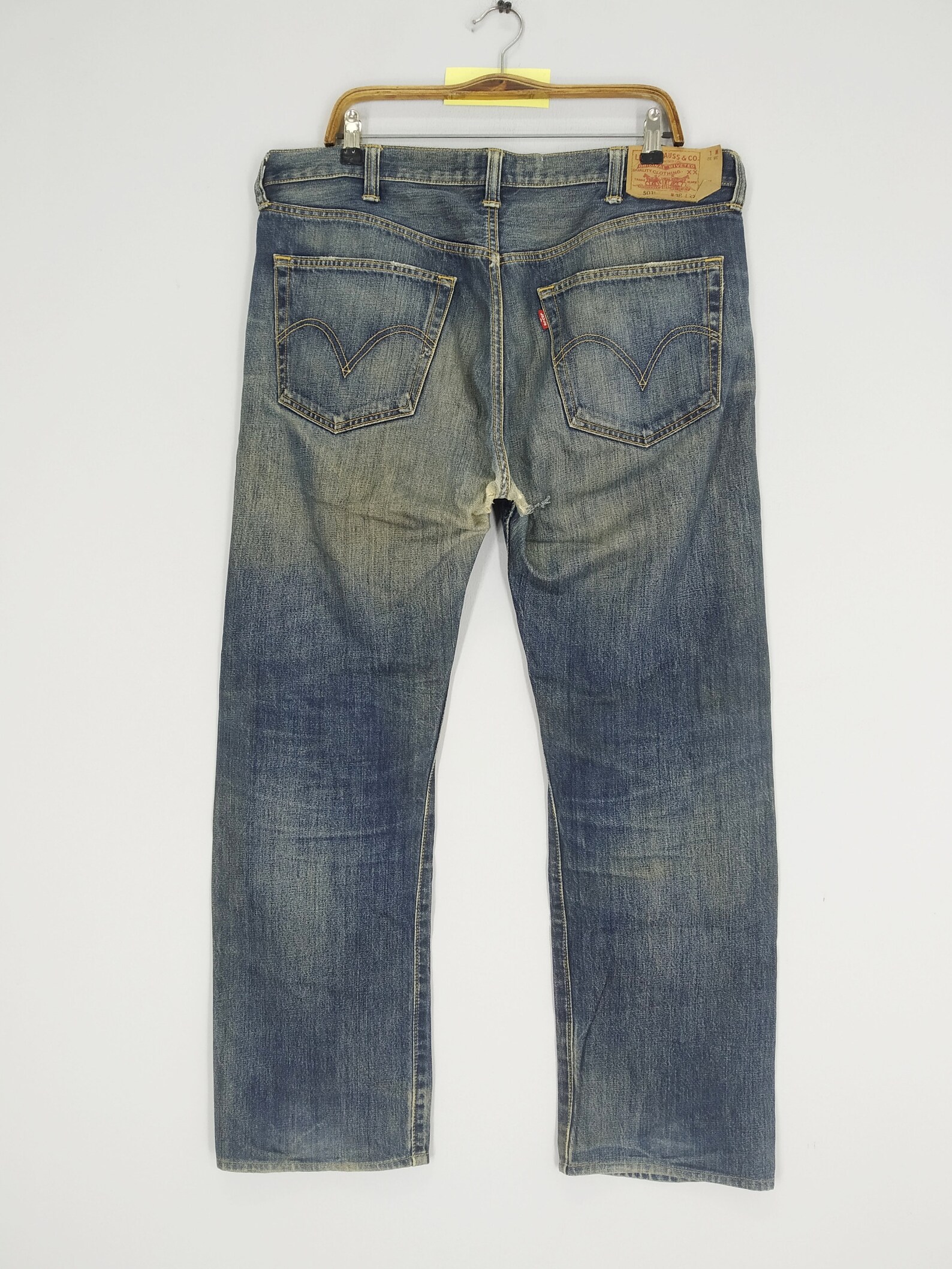 Vintage Levi's 501 Faded Dirty Denim Jeans Levi's 501 Ripped Denim ...