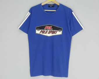 Vintage 90's Polo Ralph Lauren RL 67 Blue Polo Shirt Small Polo