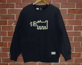 Rare!! Keith Haring Pop Art Big Logo Keith Haring Sweatshirt Crewneck size M