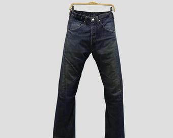 Vintage Levi’s Wide Leg Jeans Dark Indigo Denim Cotton Lyocell Made in Philippines Y2K Skater Baggy Trousers Rare Red Tab
