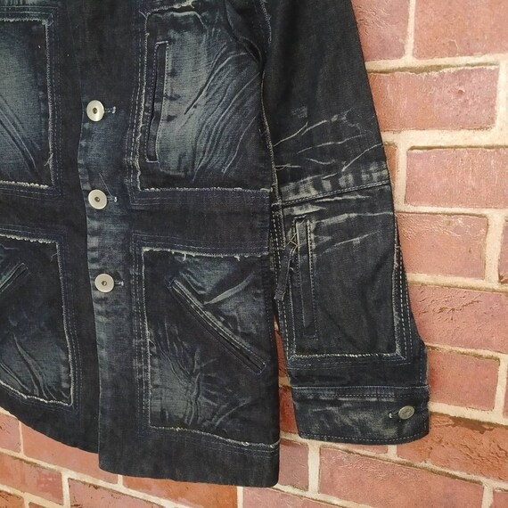 Veste Créateur Marithé + François Girbaud En Cuir Et Textile - Modèle Rare - Taille 38FR - Occasion