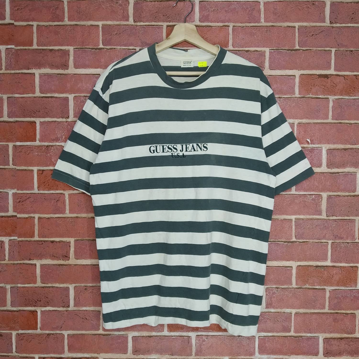 Vintage OG Guess Jeans USA Stripes Embroidery Logo Style Unisex T