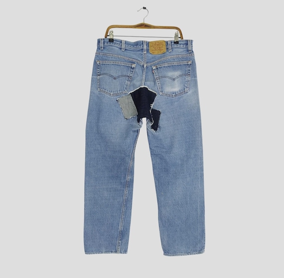 Size 37 Vintage Levi's 501XX Blue Denim Jeans Levi's Ripped