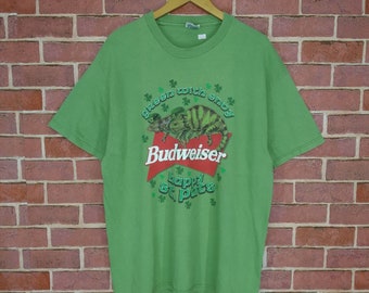Vintage Budweiser Happy St. Pat's Green T-shirt XL size