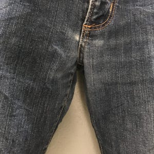 Vintage 90-tals Wrangler Japan Denim Jeans, Wrangler bleknade blå stentvättade jeans, Wrangler ljustvättade jeans arbetsjeans mom denim W32 bild 5