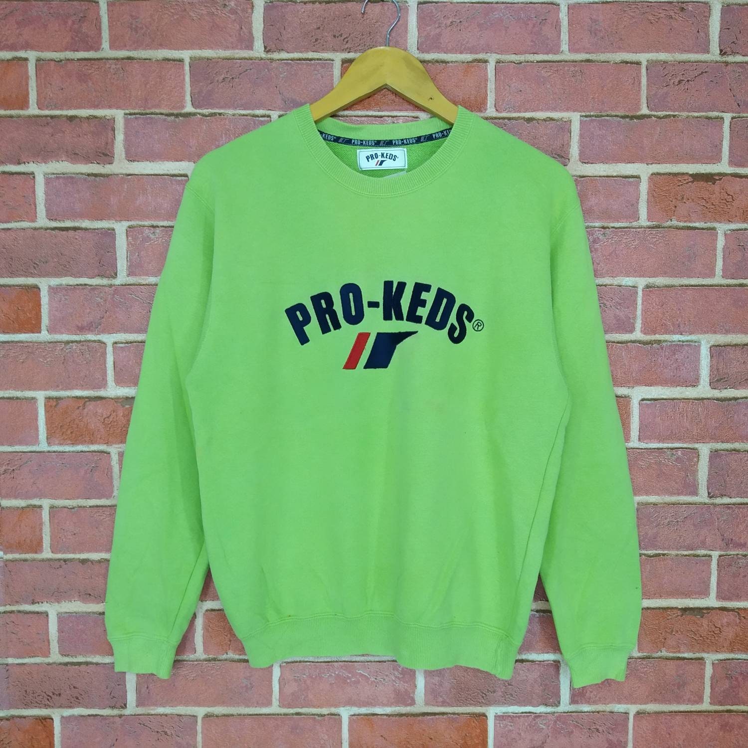 [ KEDS] ★PREPPY LOGO SWEATSHIRT PRO KEDS Big Logo Embroidery Style Sweatshirts Medium Size