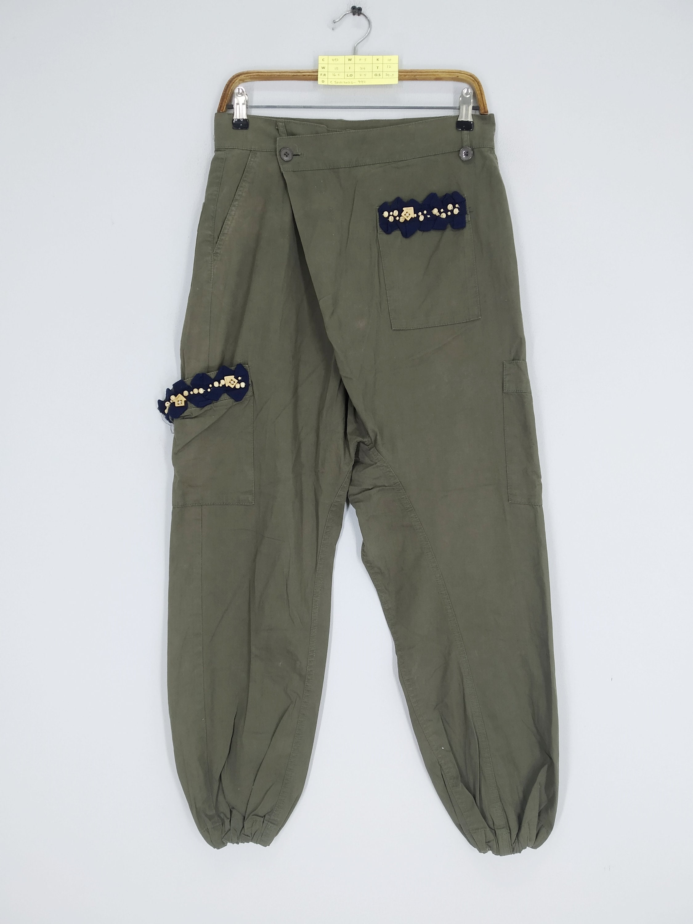 aw1992 Issey Miyake Khaki Quilted Nylon Hidden Cargo Pocket Vest