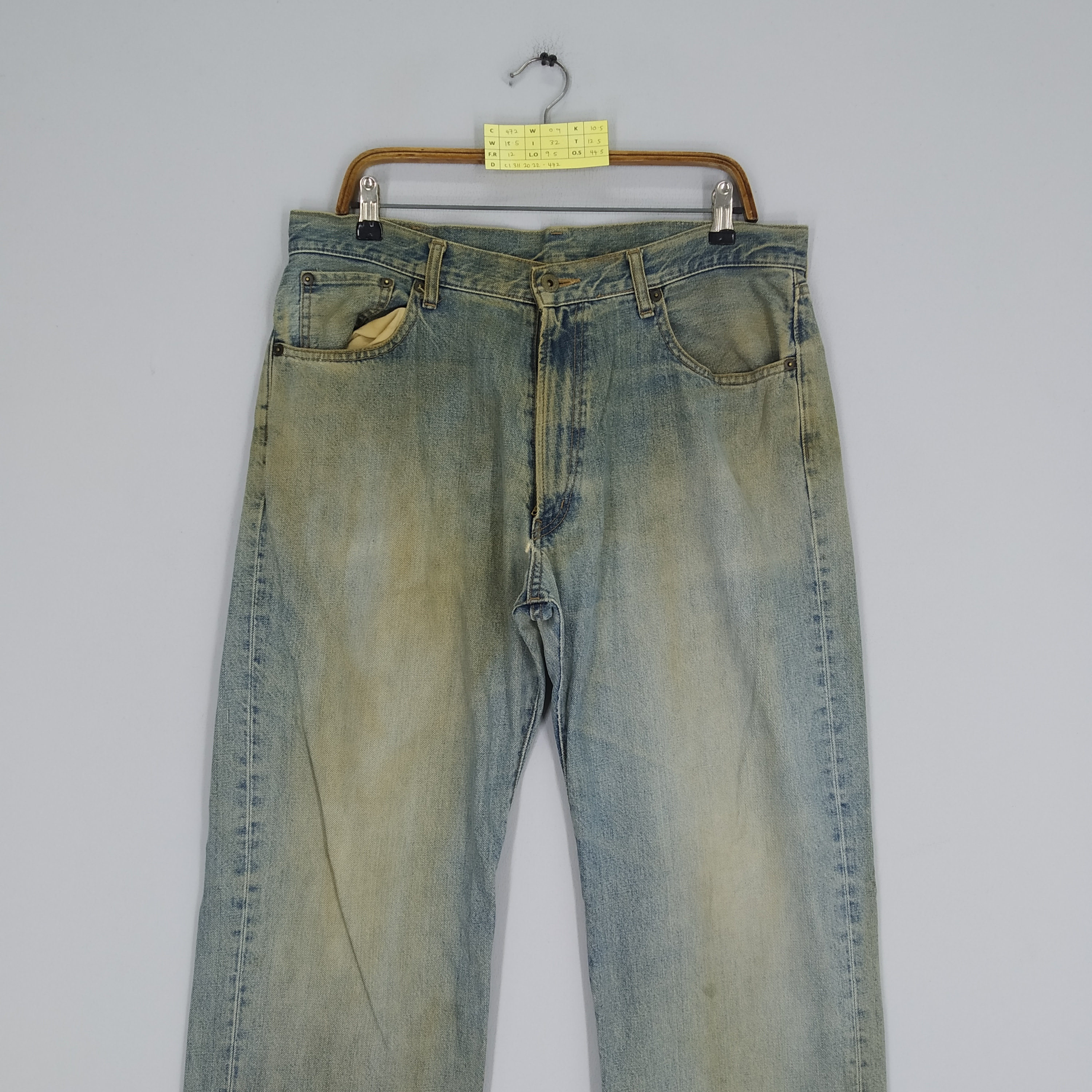 パンツ vintage repair grunge denim 1990s Vintage 30's Indigo Denim Boro Patchwork Sashiko Repaired