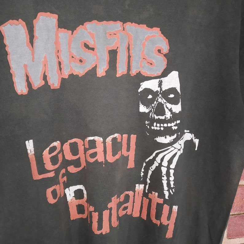 Vintage 90s Misfits Legacy Of Brutality Backprint Punk Rock Promo Band Tour T-shirt