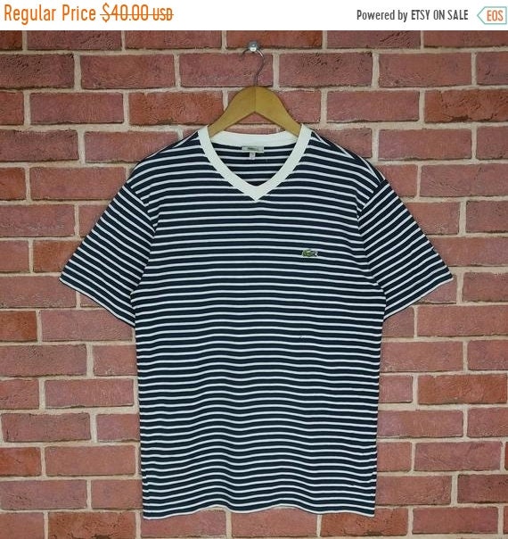 Rare Lacoste Sport Small Stripe T-shirt - Etsy