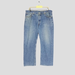 Size 38 Vintage Vintage 90s Levis 501 Buttonfly Jeans Faded Blue Stone Wash Denim Jeans Levis Faded Dirty Light Wash Denim Jeans Mom W38