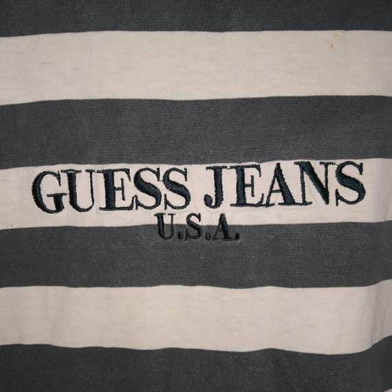 Vintage OG Guess Jeans USA Stripes embroidery Log… - image 5
