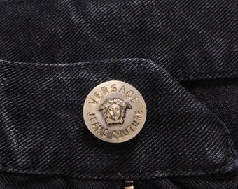 パンツ VERSACE JEANS COUTURE Bondage Pants Size 28 Versace Jeans Couture Bondage Rave Black Chains Denim Pant