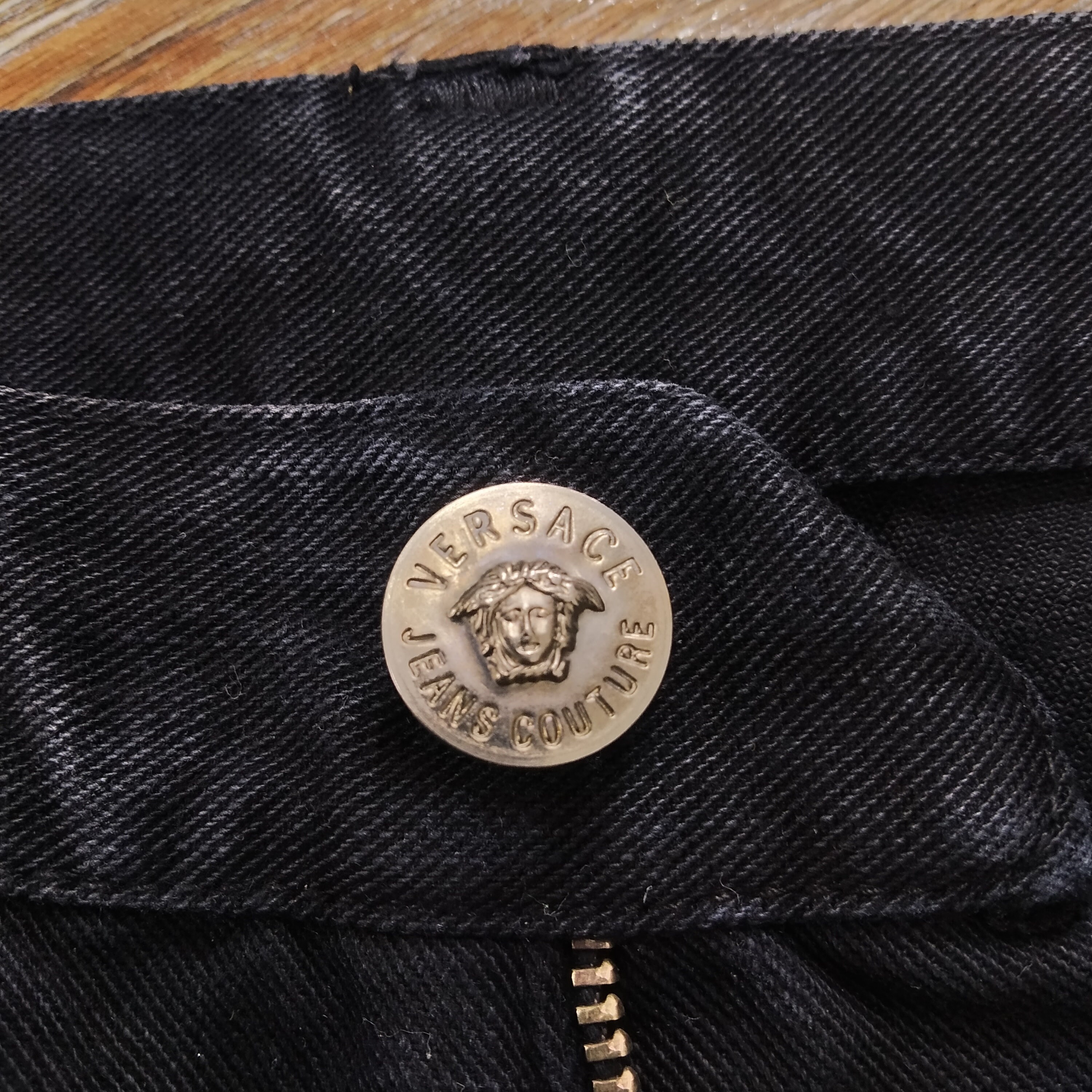 Size 28 Versace Jeans Couture Bondage Rave Black Chains Denim Pant