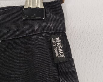 Size 28 Versace Jeans Couture Bondage Rave Black Chains Denim Pant