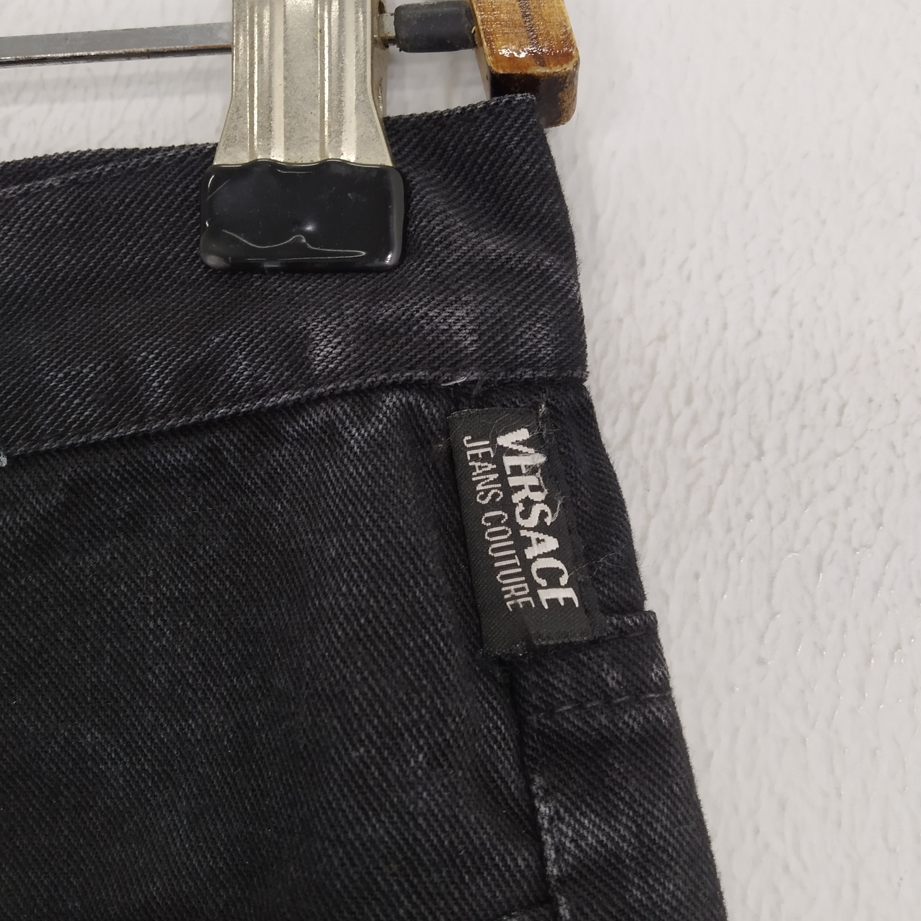 Size 28 Versace Jeans Couture Bondage Rave Black Chains Denim Pant