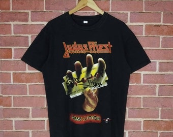 Rare!! Judas Priest English Heavy Metal Band Promo Music Backprint Tour T-shirt