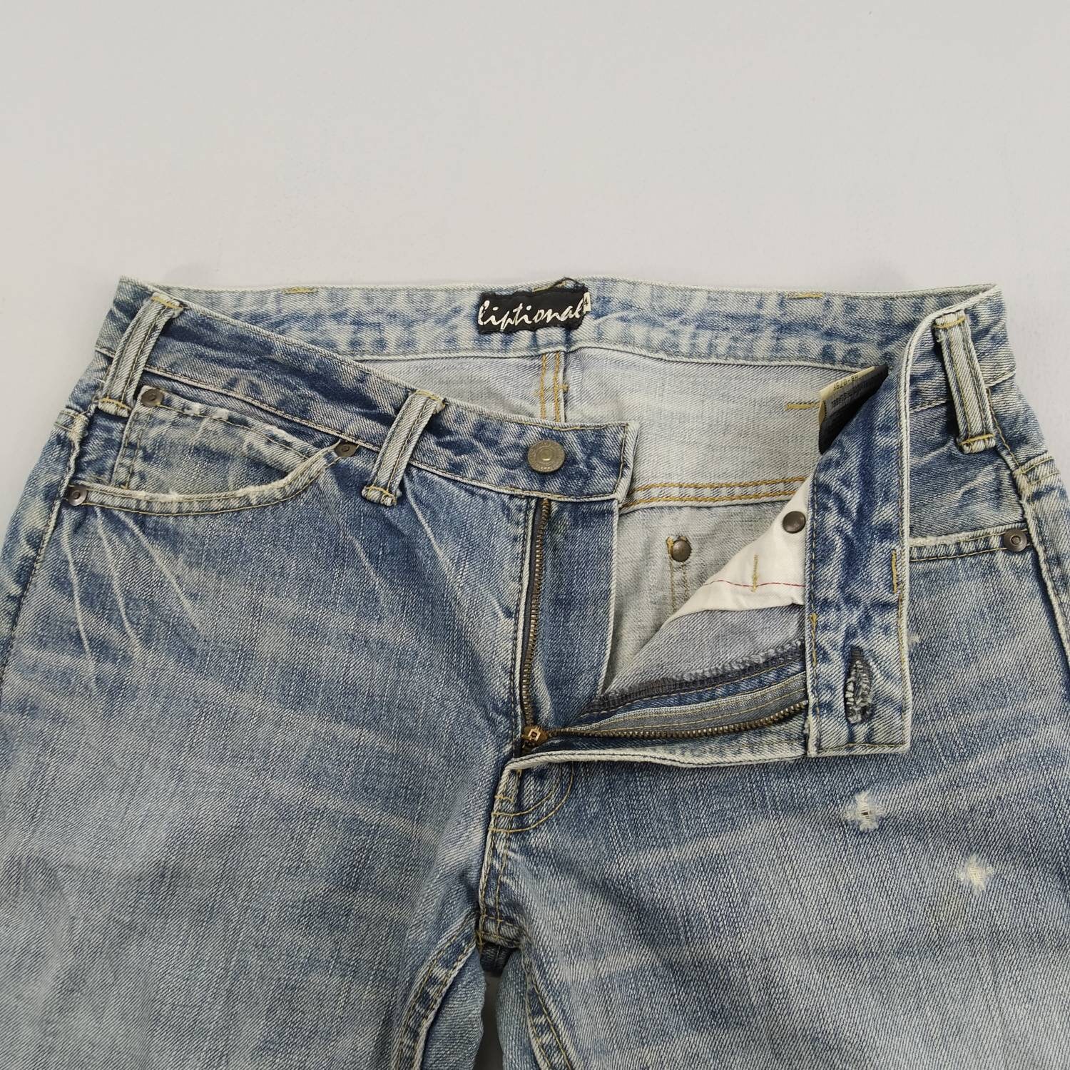 Size 33 Vintage Stone Wash Japan Denim Jeans Faded Blue Jeans