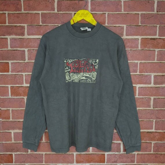 Vintage SF State College 5th Annual Folk Festival Concert Poster Music Promo T-shirt Medium size