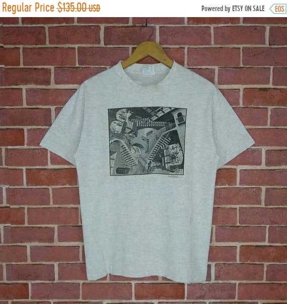 Vintage Mc Escher Heirs Cordon Art Artwork Pop Art Style 90s T 