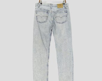 Size 36 Vintage Levi's 501 Stone Washed Blue Denim Jeans Levi's Faded Dirty Jeans Destroy Jeans Ripped Blue Denim Distressed Jeans W36