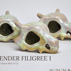 Kristallin glasierter Keramik Totenkopf (Klein)