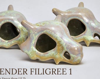 Crystalline Glazed Ceramic Skull (Small)