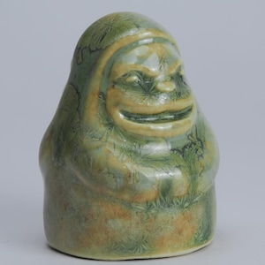 Small Ceramic Jizo Statue Desk and Plant Decoration