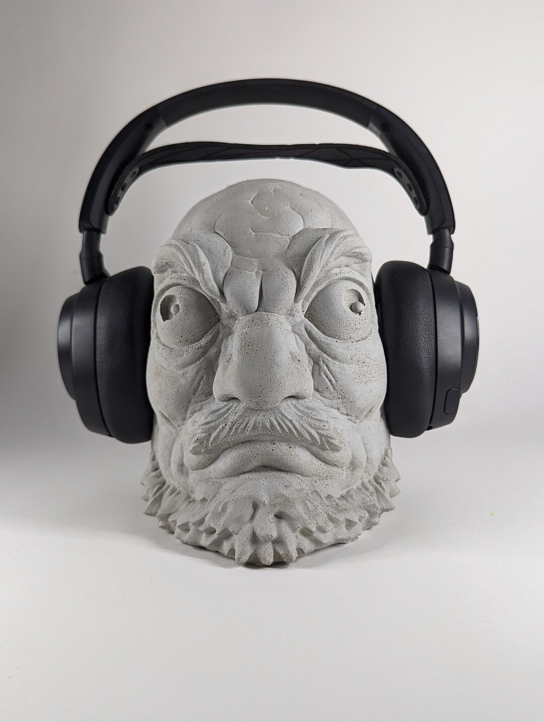 Full Sizeconcrete Head Statue Headphone Hat Holder & Garden Decor Etsy