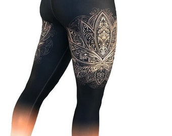 Lotus Flower Yoga Leggings