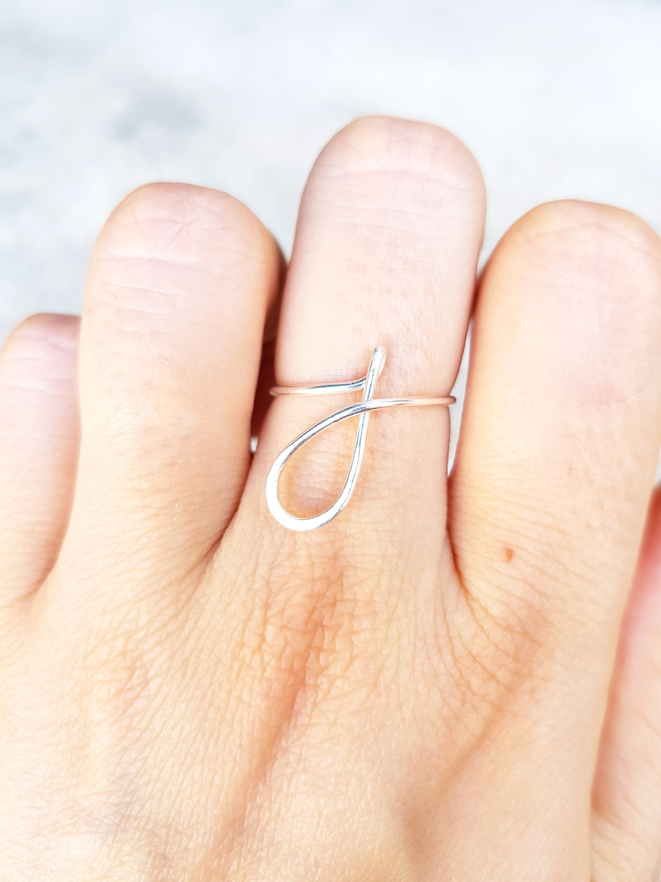 Initial J Ring Sterling Silver Letter Ring Personalized Etsy