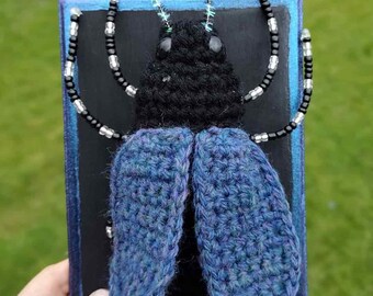 Various Crochet Beetles-Crochet Taxidermy Oddity