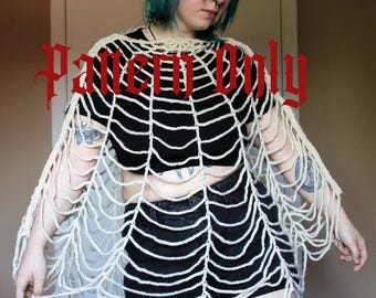 Crochet Web Poncho Shawl Pattern
