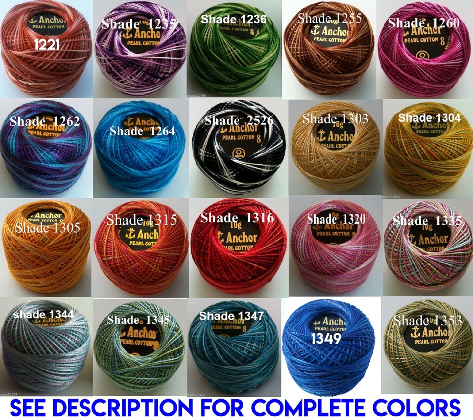 44 ANCHOR Pearl Variegated Cotton Crochet Embroidery Thread Etsy