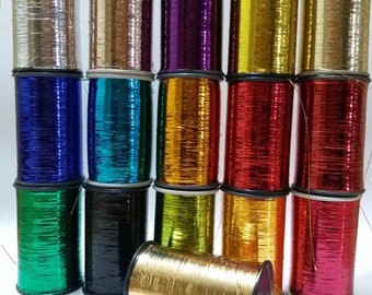 3 Bobine di filato per macchina da ricamo Lurex Filo metallico da 5000 metri ciascuno. scegli i colori e inviami un messaggio