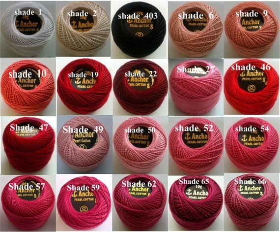 12 ANCHOR Pearl Cotton Crochet Embroidery Thread Ball Balls JP