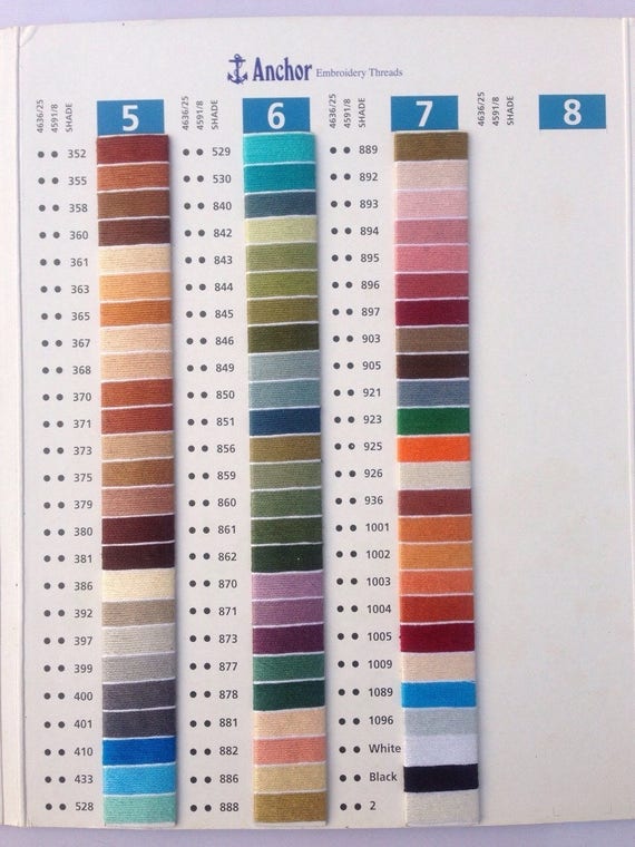Dmc Satin Thread Colour Chart