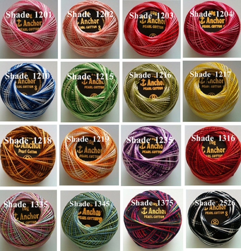 1 ANCHOR Pearl Cotton Crochet Embroidery Thread Ball Variegated Balls