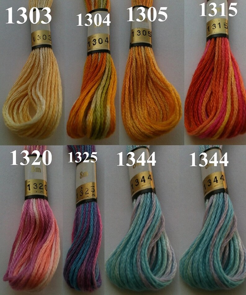 6 Anchor Variegated Floss Skiens Cross Stitch Cotton Crochet Etsy