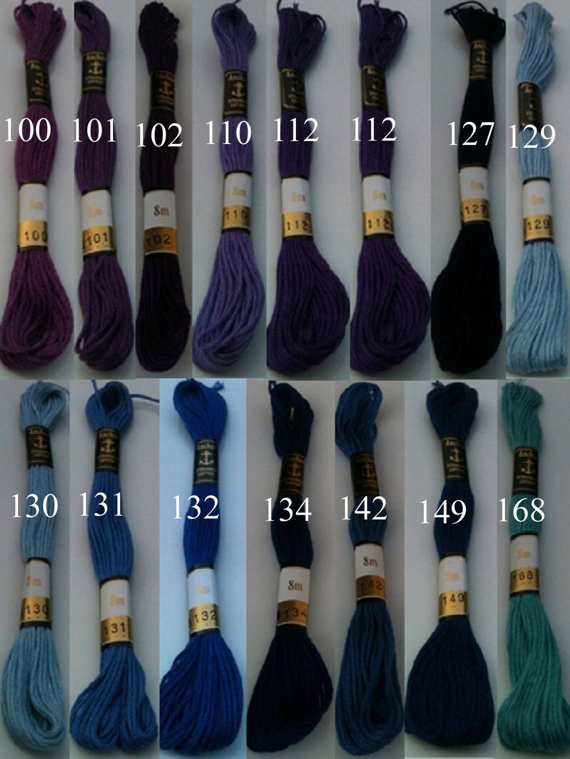42 Anchor Cross Stitch Cotton Crochet Embroidery Thread Strand Etsy