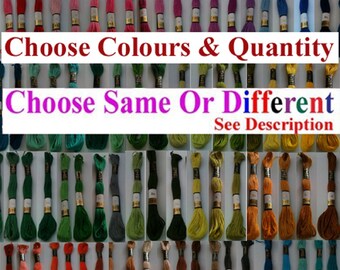 6 Anchor Cross Stitch Cotton Crochet Embroidery Thread Strand Floss Skiens. Choose your favourite Colours and send message