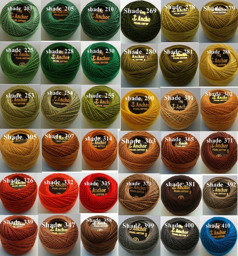 12 ANCHOR Pearl Variegated Cotton Crochet Embroidery Thread Etsy