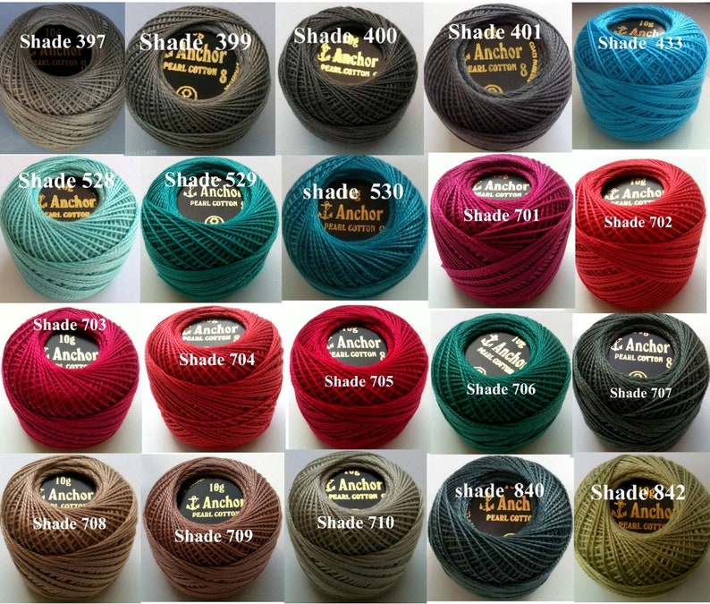 12 ANCHOR Pearl Cotton Crochet Embroidery Thread Ball Balls JP Etsy