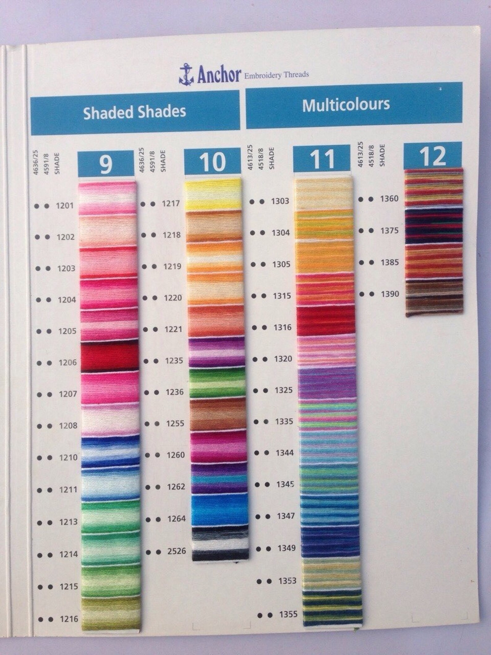ANCHOR Shade Card Chart Book Colour Book Color Chart Solid and