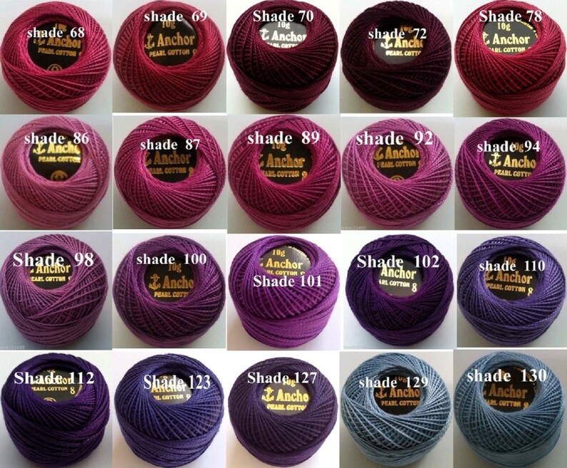 10 ANCHOR Pearl Variegated Cotton Crochet Embroidery Thread Etsy