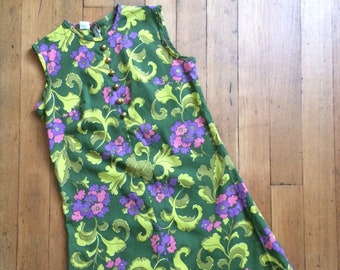 vintage 1960s floral shift dress // 60s day dress