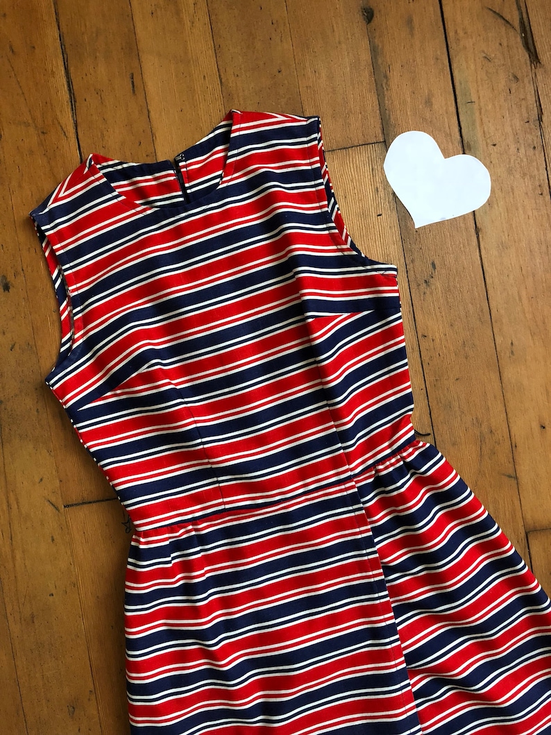 vintage 1960s striped romper 60s dress but actually a romper